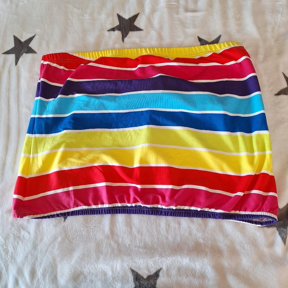 New York & Co Womens Rainbow Tube Top Size XXL Y2K Club Summer‎ Beach Pride